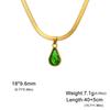 Colored Crystal Teardrop Pendant Women Necklace Snake Chain Fashion Choker Jewelry Gift