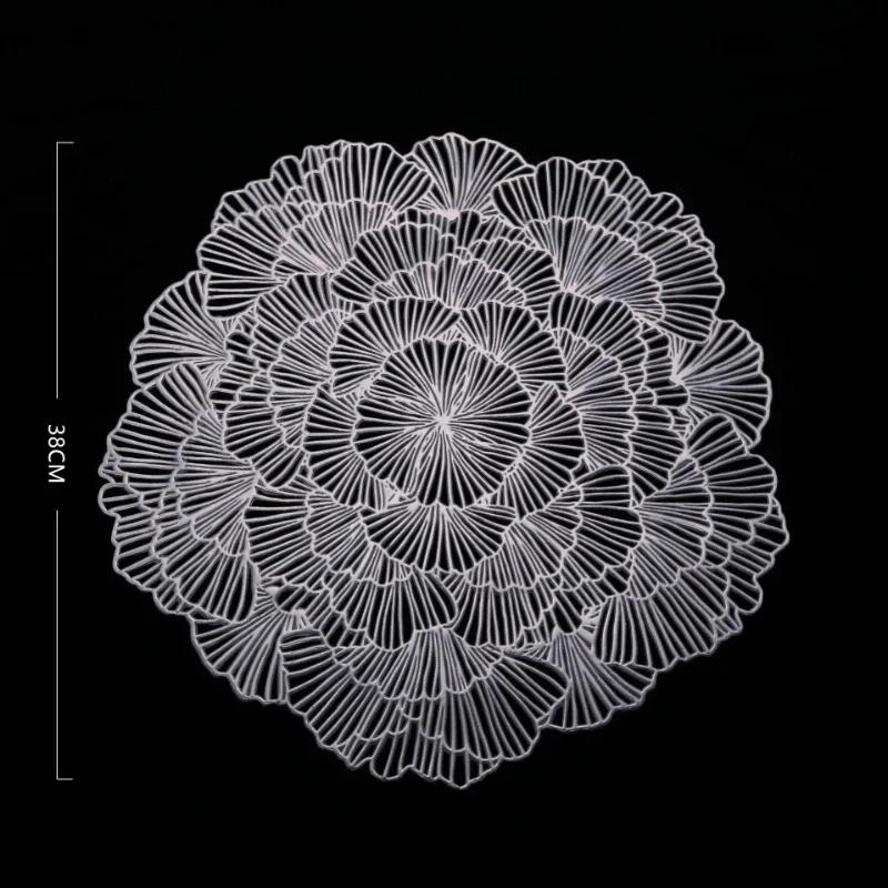 European Hollowed Out Flower Dining Mat Desktop Decoration Anti Slip And Heat Insulation Mat Light Luxury Western Dining Mat