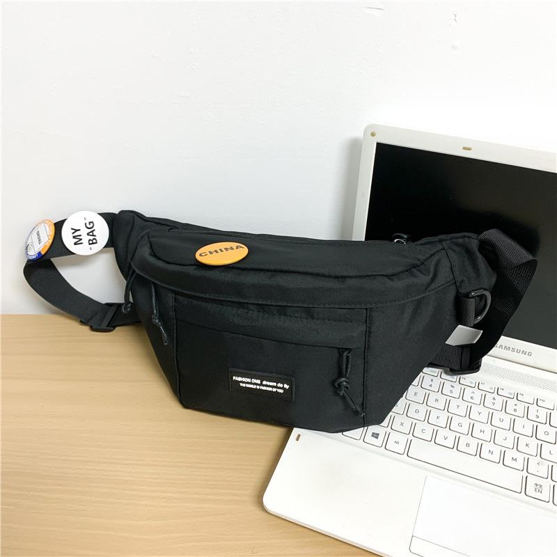 

Нагрудна сумка чоловіча японська ins Хараджуку спортивна сумка-месенджер повсякденний універсальний інструментальний маленький рюкзак трендовий br студентка жіноча бананка чорний