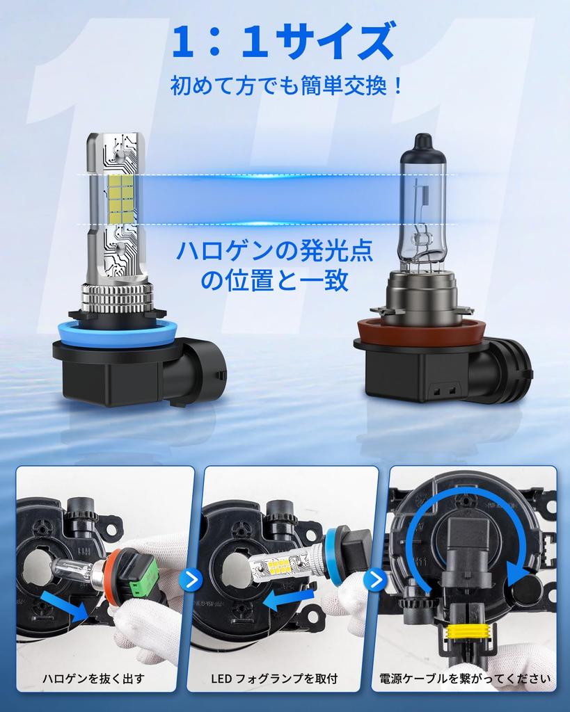 Marsauto Fog Lamp H11 H8 H16 LED Fog Super Instant LED Fog 360 Degree Angle IP68 Condensation Vehicle Inspection 16 LED DC12V Over Hours Set of 2 Year