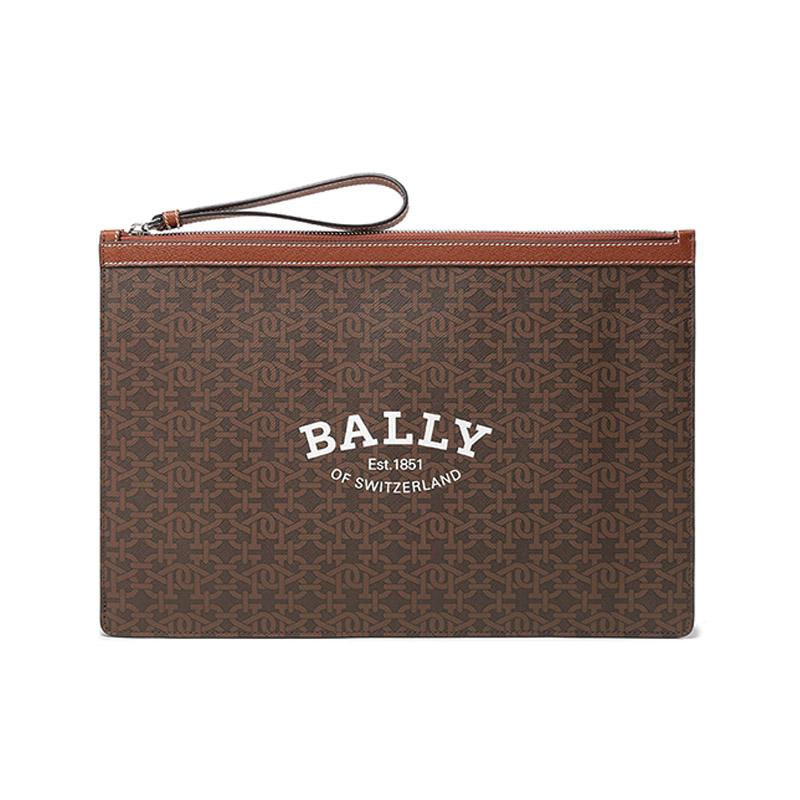 

Bally Monogram Logo Color Block Vintage Leather Wallet Clutch Men Wallets Brown 6300393 Basic Set (Bag+Dust Bag)