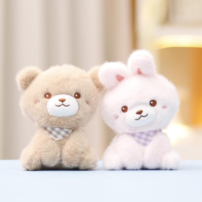 Bear Rabbit Duck Keychain Cute Cartoon Girl Backpack Hanging Plush Doll Gift