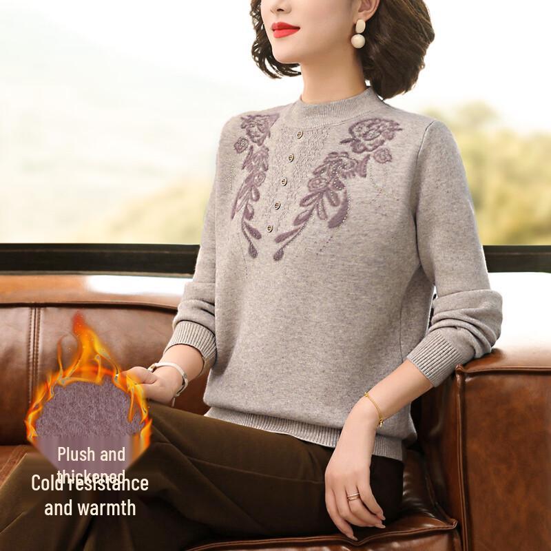 

Past Fashion Women s Plush Lined Pullover Knit Sweater L