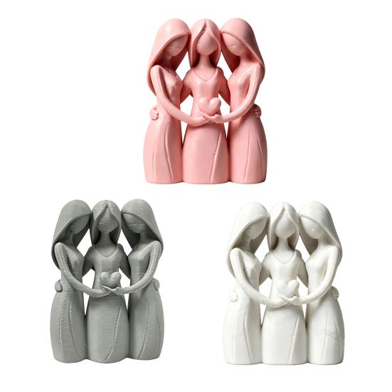 Sisters Friendship Statue 3D Printed 3 Sisters Figurine for Living Room Office Dorm Apartment Home Decor Heartfelt Gift for Women