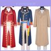 2023 Napoleon Cosplay Costume Retro Medieval Court Vintage Polyester Red Coat Hat For Halloween