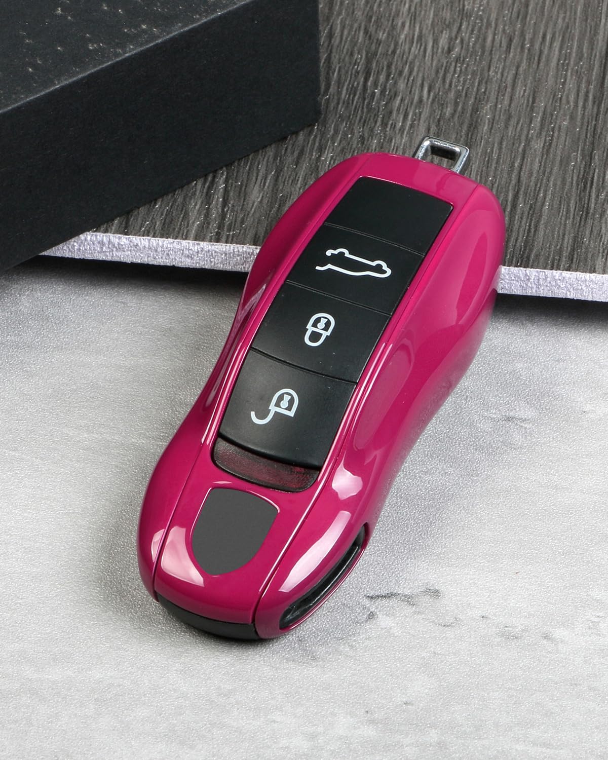 

Key case and cover for Porsche and other Porsche car keys Ruby Macan, Cayenne, 718, Cayman, Panamera, 911, Boxster, Cayman/Panamera (Star Red)