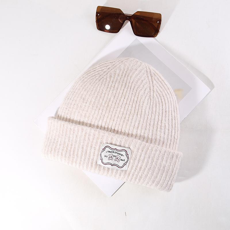 Autumn and winter warm and windproof knitted hat fashionable versatile face small wool hat fashionable trend cold hat M（56-58cm）