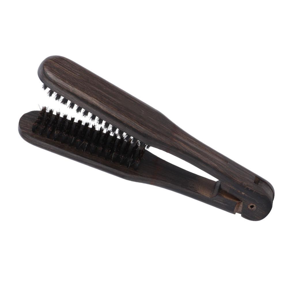 Wooden Handle Double Brushes Hair Straightening Comb Ergonomic Design Universal Professional Hairdressing Comb Professional Soft