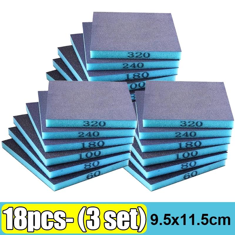 Double Sided Sponge Sandpaper Blocks Wet and Dry Sanding Sponges for Woodworking Metal Polishing Fine Grit Sanding Pad Wholesale