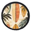 Retro Surfboards and Palm Trees Tire Cover Polyester Wheel Protector Universal Fit