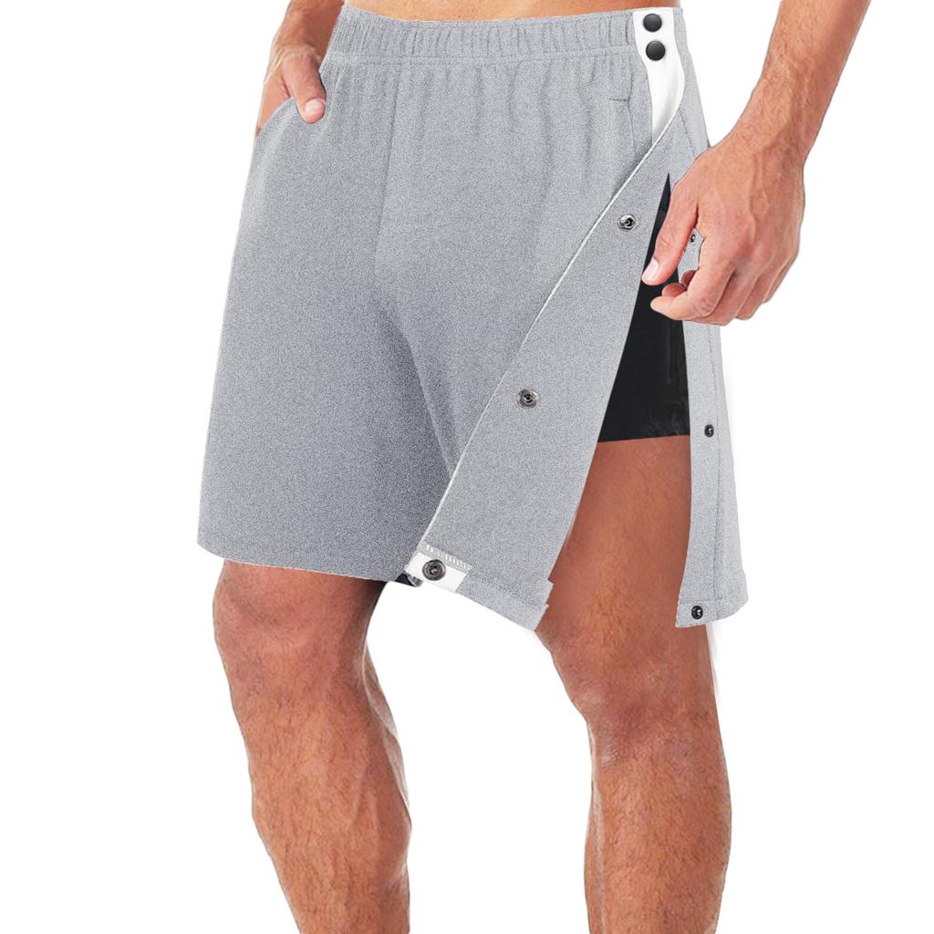 Men's Button Fly Shorts, Trendy Loose Casual Sports Shorts