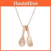 Stylish Rose Gold And Platinum Foodie Spoon Necklace For Women With Unique Design