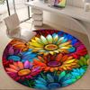 1pc Floral Kaleidoscope Office Round Area Rug, Indoor Mat Suitable ForOffice, Under Office Chairs Bedroom Living Room Home Decor, Room Deco  D077