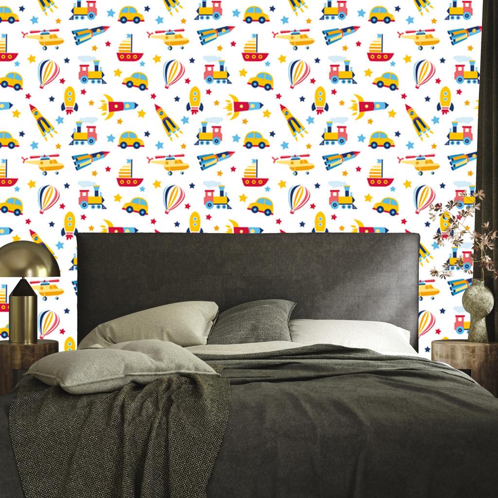 Wallpaper Balloons cars and helicopters for living room and bedroom 50x1000