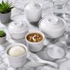 Pinmoya White Melamine Restaurant Stewing Pots & Soup Bowls