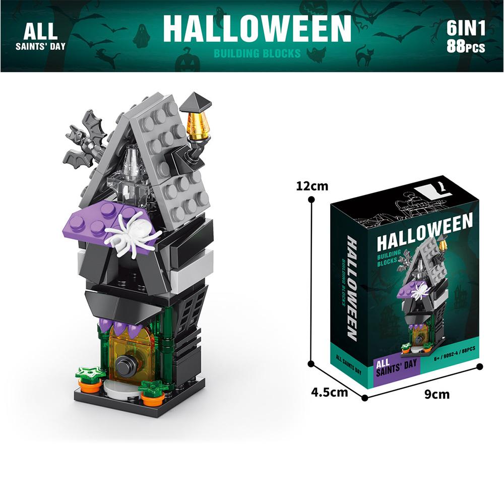 6-in-1 Halloween Mini Building Toy Set,Pumpkin Witch Ghost Building BlocksHalloween Party Favors Gift