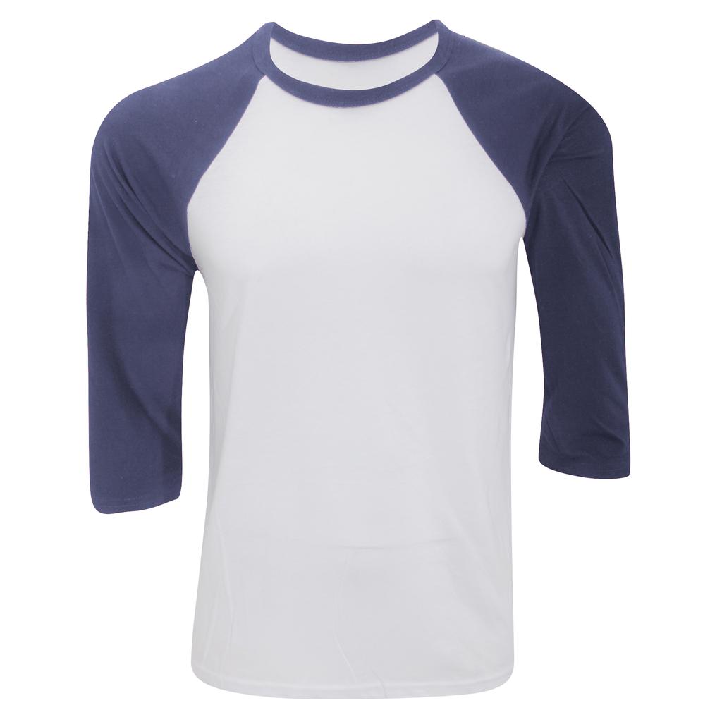 Canvas 3/4-ermet baseball T-skjorte for menn
