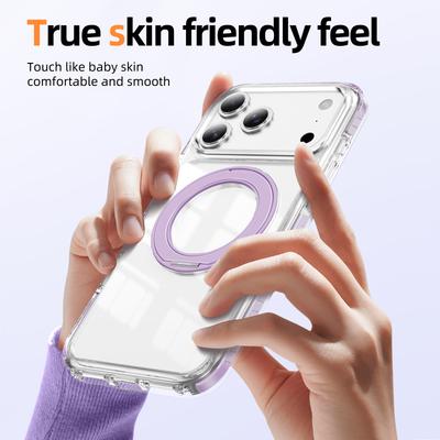 Magnetic Ring Holder Clear iPhone Case, Shockproof Transparent Protective Cover with Stand