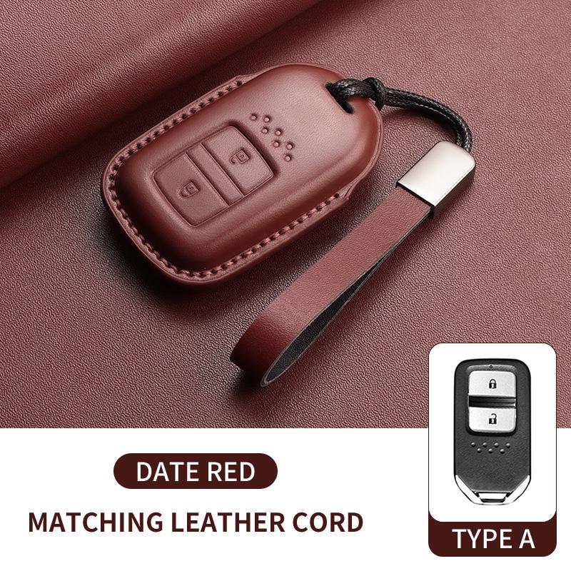 Leather Car Key Case Cover for Honda Odyssey Xrv Civic HR-V Crv Accord Integra Durable Car Key Fob Shell Decorative Accessories