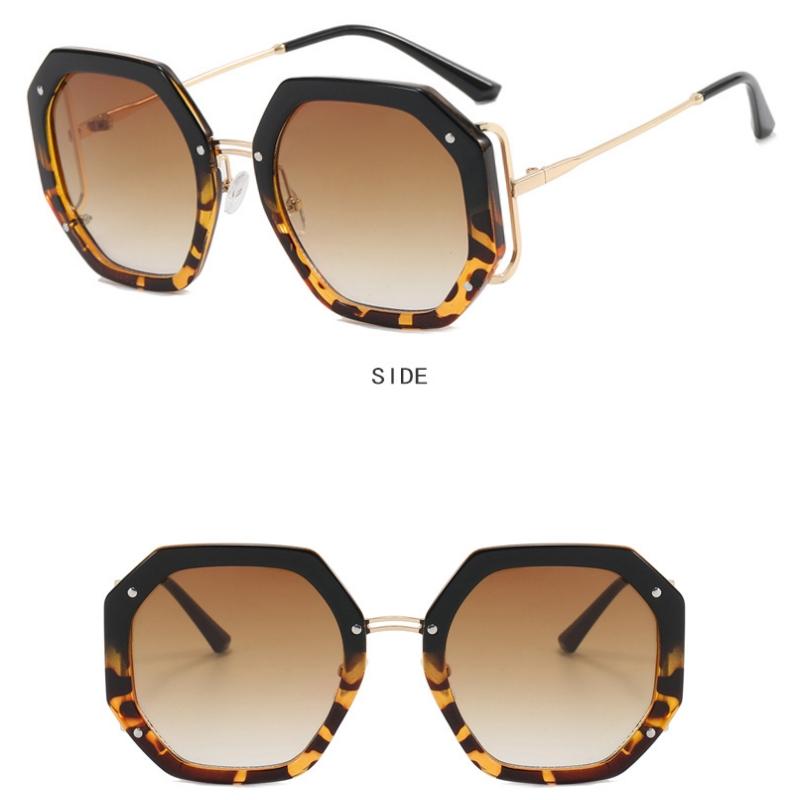 Ochelari de soare de damă Protecție solară Protecție UV Personalitate de modă Ochelari de soare retro poligonali Trage în stradă Formă concavă Ochelari de conducere pentru navetă