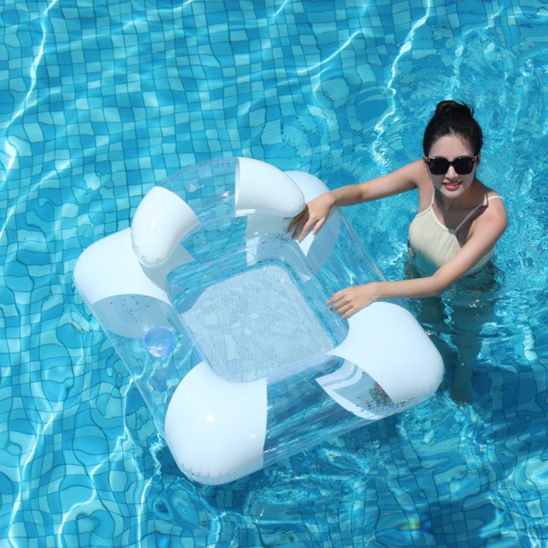 Inflatable Floating Hammock with Armrests & Backrest - Outdoor Mesh Recliner for Adults