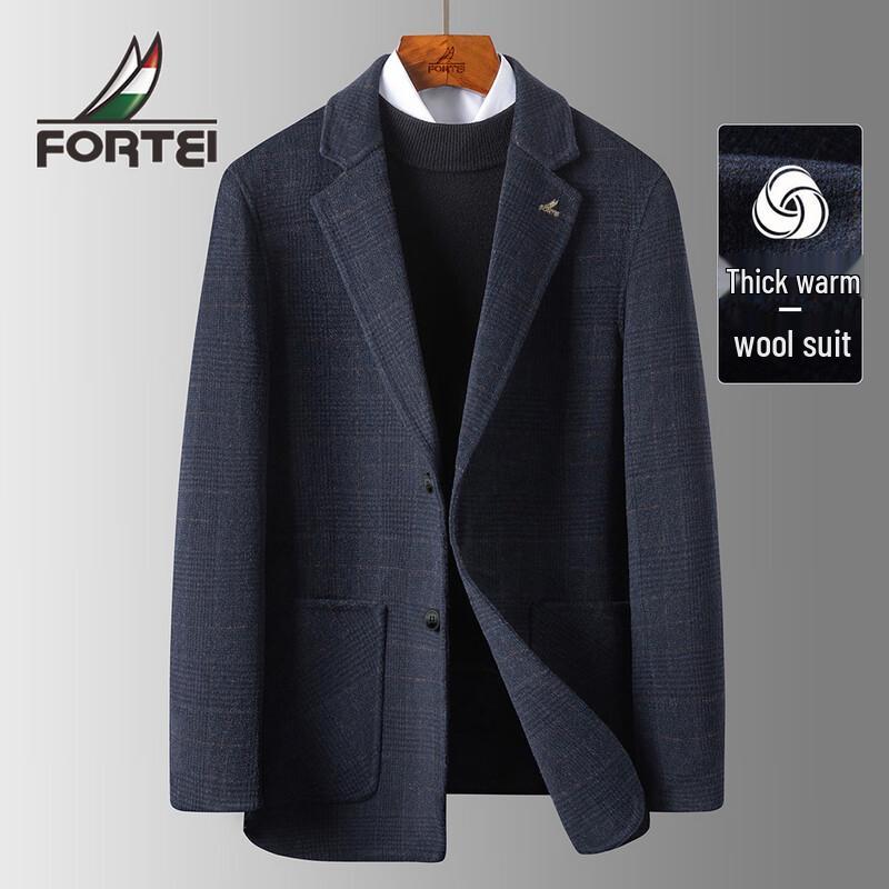 Men's 60% Wool Blend Business Plaid Overcoat