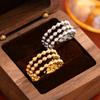 Stackable Titanium Steel Colorfast Geometric Open Ring