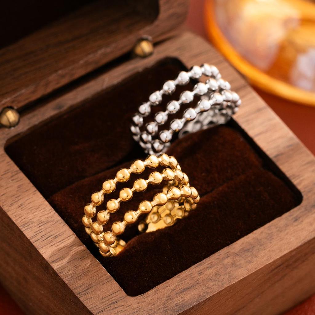 Stackable Titanium Steel Colorfast Geometric Open Ring