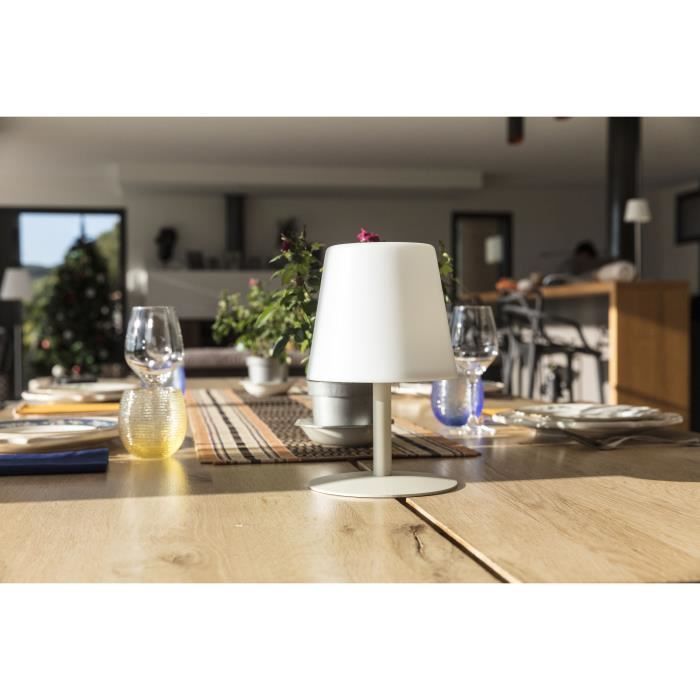 Lampe de table sans fil LED Standy Mini Cream - LUMISKY - Acier crème - Blanc chaud/blanc froid - Autonome 8h