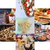 100 Stück Einweg Bambus Lebensmittel Obst Zahnstocher Salat Kuchen Dessert Gabel Stick für Hochzeit Geburtstagsfeier Deko Cocktail Zahnstocher