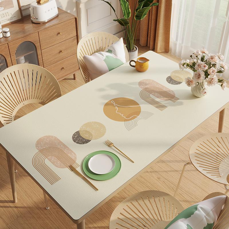 Simple Tablecloth Pvc Waterproof, Oil-Proof And Anti-Scalding Leave-In Table Mat Leather Tablecloth Dining Table Mat Coffee Table Mat
