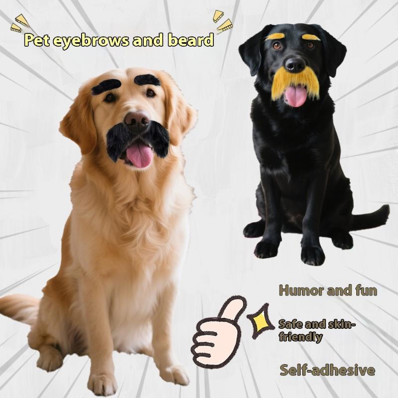 Zestaw Wąsy i Brwi Samoprzylepne Broda Wąsy Zwierzęta Koty Psy Dekoracje Śmieszne Słodkie Zwierzę Domowe Cosplay Kostium Akcesoria