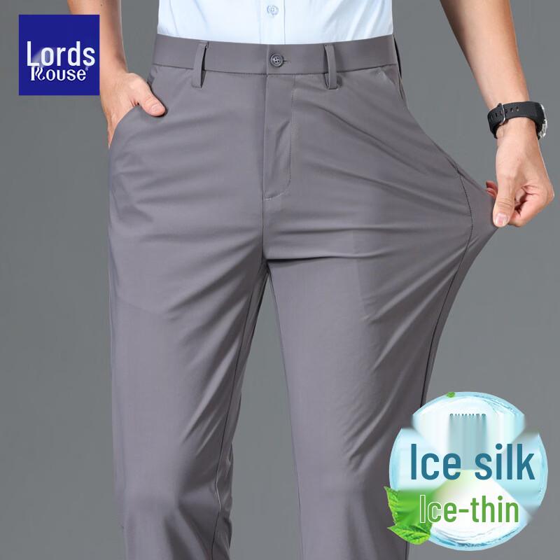 

Men s Ice Silk Business Casual Trousers 38