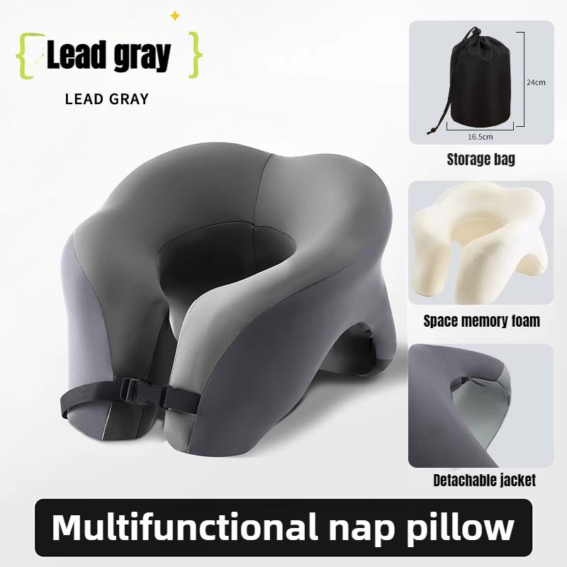 Pernă de călătorie portabilă în formă de U, spumă cu memorie, pernă de dormit, pernă de birou, pernă de pui de somn, pernă de gât pentru mașină, avion, suport ergonomic pentru cap