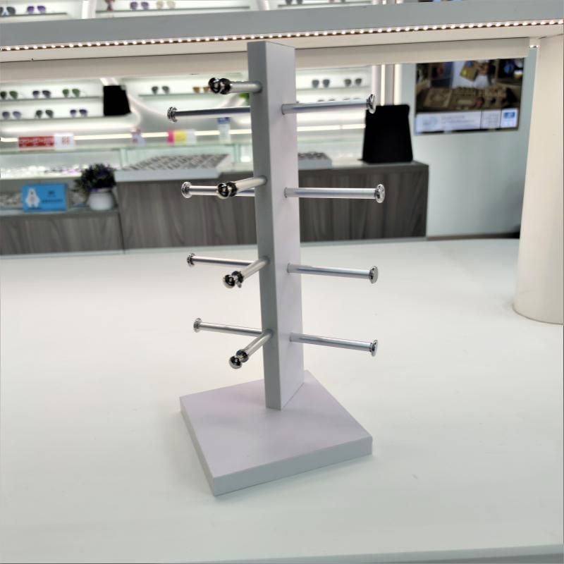 Wooden Double-Row Sunglasses Display Stand for Wayfarer Glasses