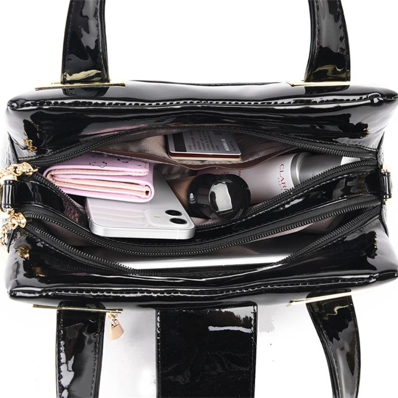 2 Layer Large Capacity Tote Bag Luxury Handbags Women Bags Designer Crocodile Pattern Ladies Boston Shoulder Bag High Quality