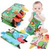 Infant Cloth Book With 3D Tails - Bite-Safe Early Learning Toy, Montessori Touch And Feel Crinkle Cloth Books