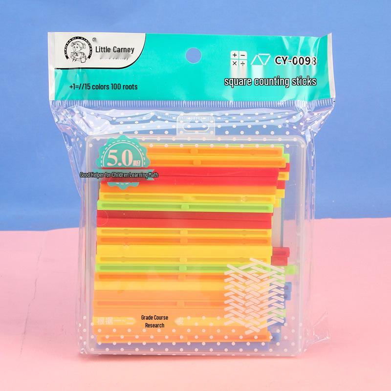 Little Carney Counting Rods: 100 Math Sticks for First Grade & Toddler Learning Box with 100 Pieces
