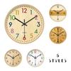 European Wooden Silent Wall Clock Living Room Simple Decoration Pointer Clock, Japanese Style Retro Wood Quartz Clock 20/30/35cm