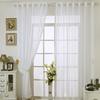 Solid Color Sheer Voile Curtain Window Sheer Semi Transparent Voile Rod Pocket Durable Elegant Clear Wedding   Living Room
