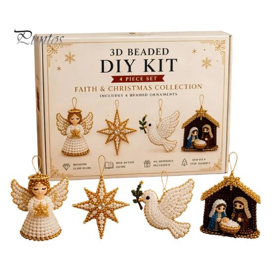Kit de perles 3D d'animaux réalistes pour perlage DIY, Ensemble d'artisanat de perles de Noël, Activité interactive parent-enfant Kit de broderie facile fait main pour enfants W
