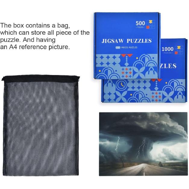 500 Pieces Lightning Tornado Puzzles Parent Child Interactive Jigsaw Puzzles Stress Relief Jigsaw Puzzles Birthday Gifts