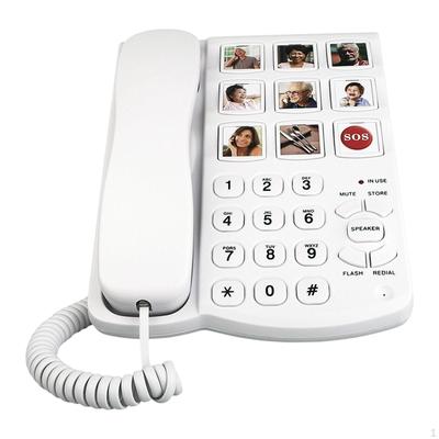 Kablolu Yaşlı Telefonu, Büyük Tuşlu Kullanışlı Hafızalı Sabit Hat Telefonu, Hemşirelik için Ayarlanabilir Ses