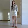 Elssibeui Soft Cotton Mini Skirt_White