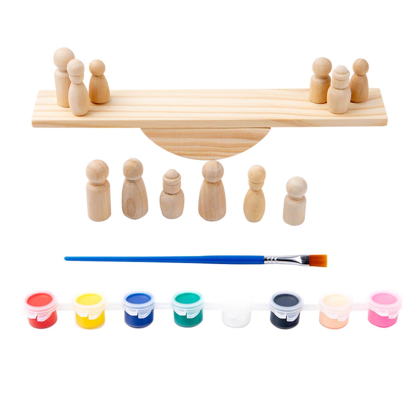 

Радужная балансировочная доска и строительные блоки: Деревянная Дженга-Качалка и Игра с Граффити для Раннего Развития Детей