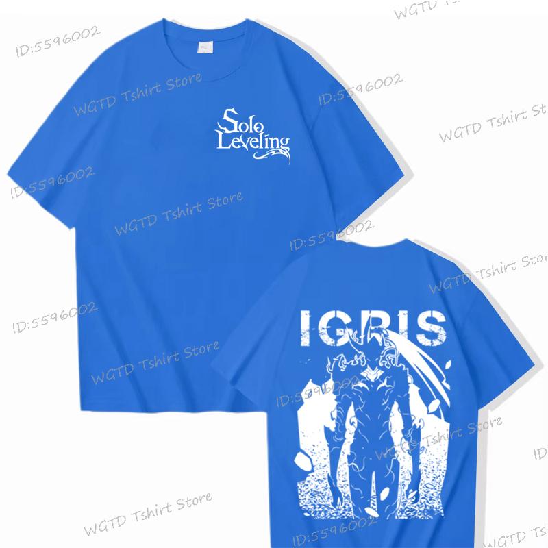 100% Cotton T-shirt for Men Solo Leveling Sung Jin-woo Cool Short Sleeve Tee Anime Fans Gifts High Quality Male Top T-shirts