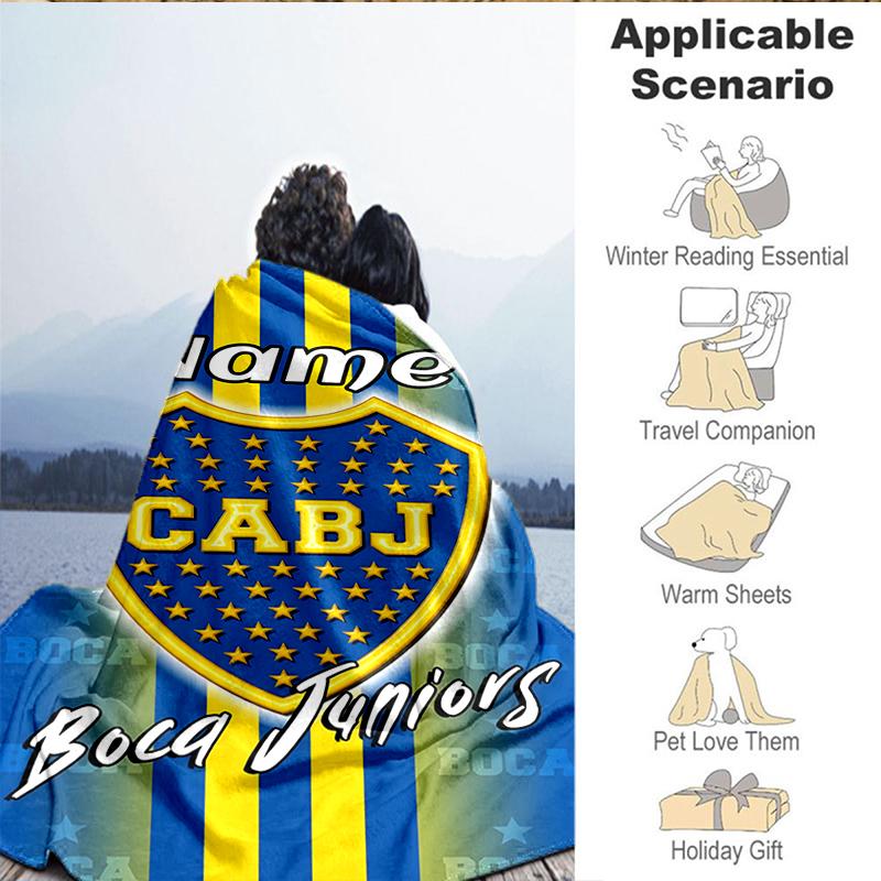 Custom Name Juniors Crest Blanket Lightweight Ideal Bedding Blanket Perfect for Travel, Camping, Living Rooms, Sofas, Christmas Gift