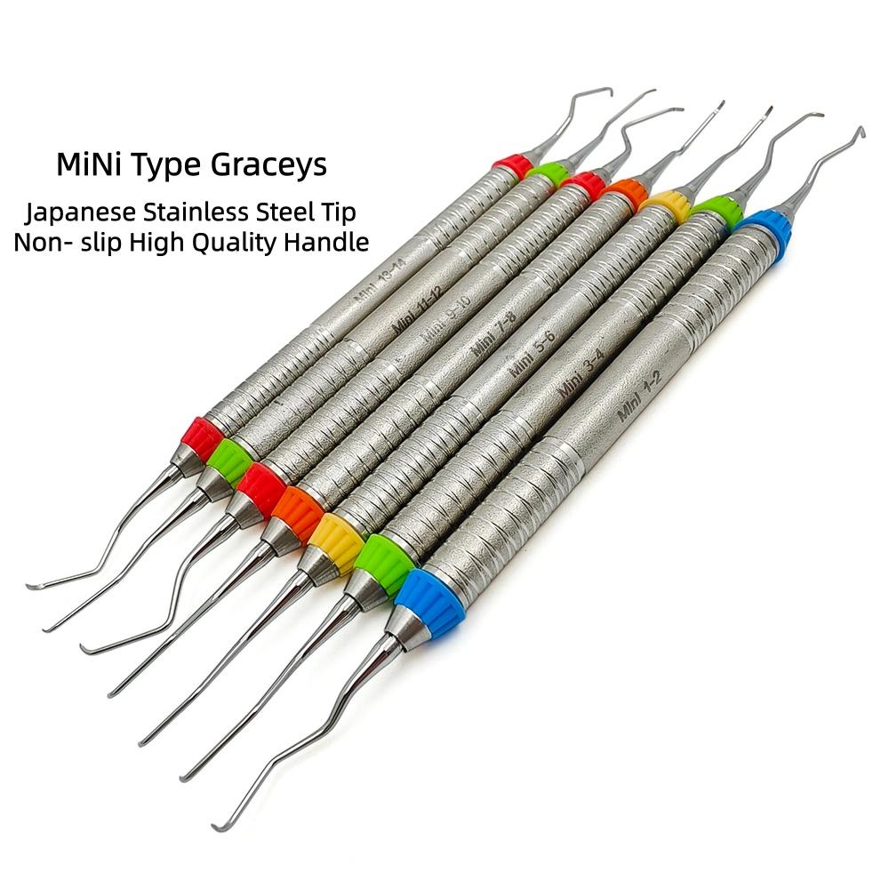 Mini 440C Material Hohe Qualität Dental Gracey Küretten Parodontaler Scaler Edelstahl Parodontale Knochenküretten Perio Dentales Instrument
