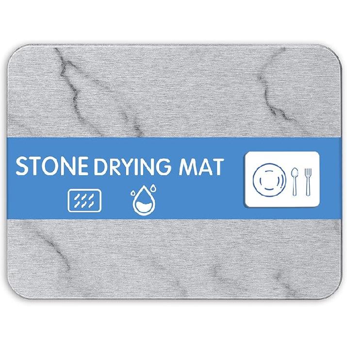 

Быстросохнущий коврик для сушки камня для кухонной столешницы Каменные коврики для сушки посуды Водопоглощающий диатомовый для чашек Тарелок Бутылок Многократное использование Д16 x Ш12 Light Gray-Marble 1PCS
