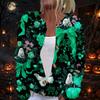 Women's Halloween Print Long Sleeve Knit Cardigan Button Front